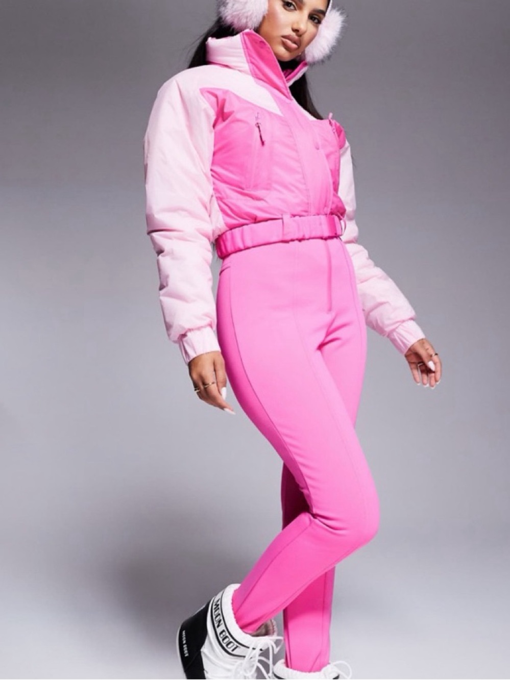 ASOS Pink Two-Tone Ski Jumpsuit